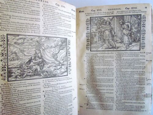 1578 BIBLE ILLUSTRATED by Tobias Stimmer antique BIBLIA LATINA 16th CENTURY